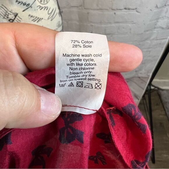 J Crew Boy popover in bows size 0 silk blend - Picture 10 of 10